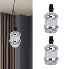 2PCS Vintage Lamp Socket Retro Aluminum Lamp Holder DIY Accessories for E26/27 Vintage BulbsSilver