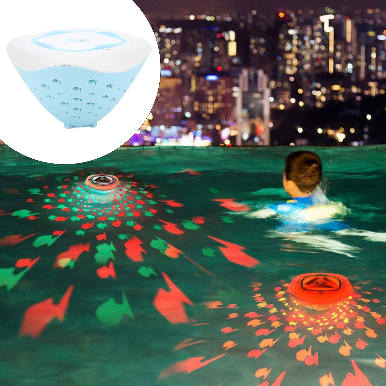 LED Bathtub Projector Light Waterproof Floating Swim Pool Lights Underwater Bath Pool Light