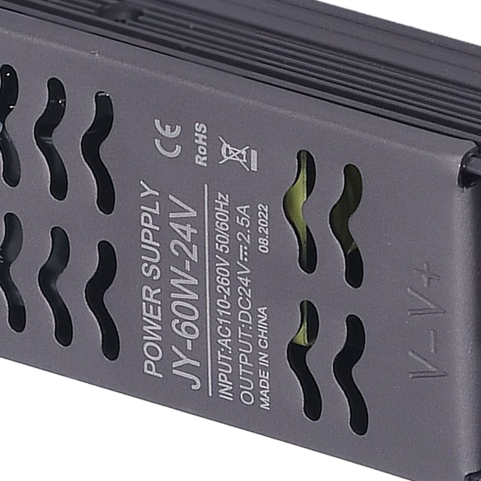 24V Power Supply 60W DC24V IP20 AC110 to 260V to 24V Copper Aluminum Alloy Hollow Design LED Transformer