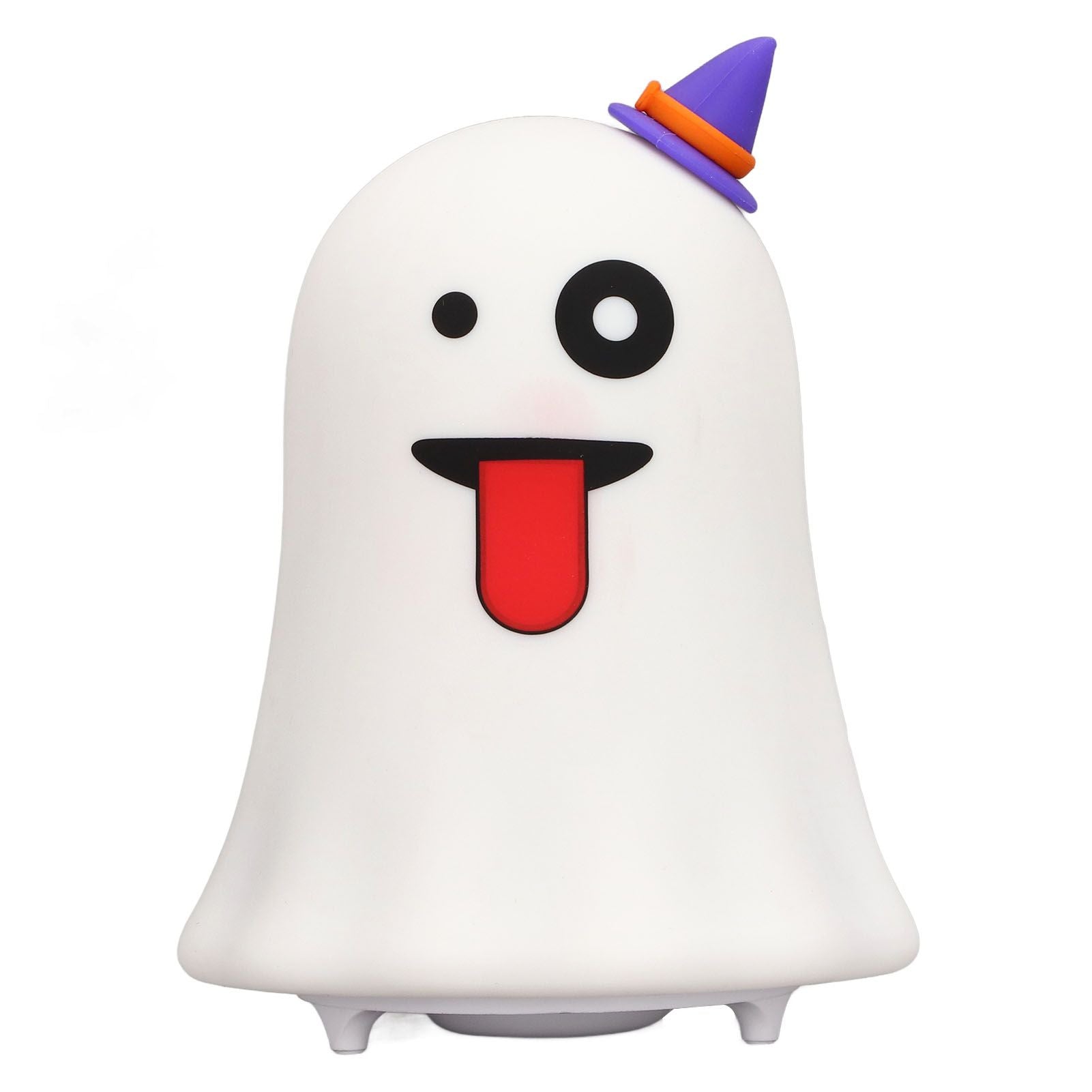 LED Cute Night Lamp Ghost Shaped 7 Colors Light USB Charging Silicone and ABS Bed Light for Kids Bedroom Halloween