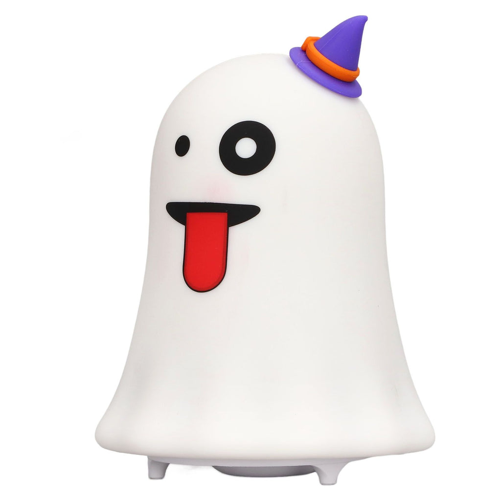 LED Cute Night Lamp Ghost Shaped 7 Colors Light USB Charging Silicone and ABS Bed Light for Kids Bedroom Halloween