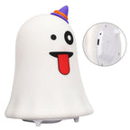 LED Cute Night Lamp Ghost Shaped 7 Colors Light USB Charging Silicone and ABS Bed Light for Kids Bedroom Halloween