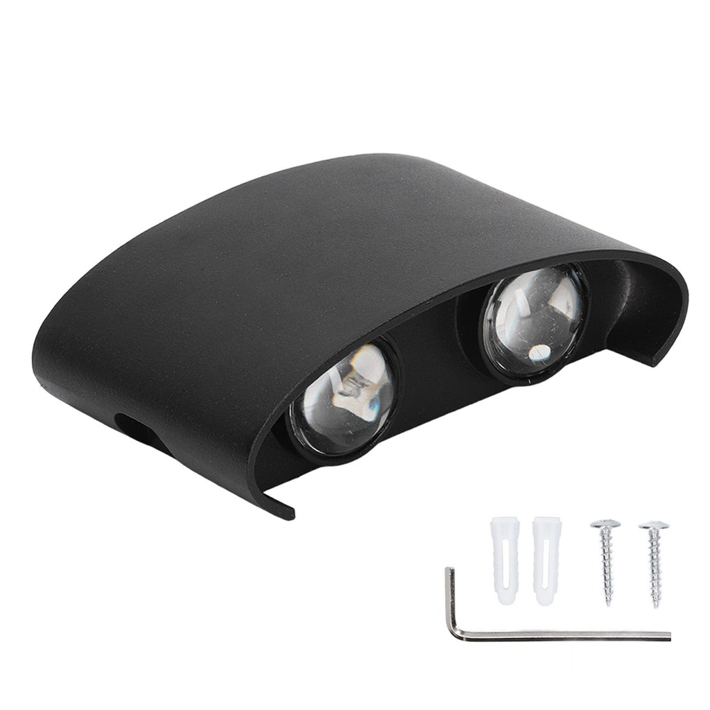 LED Wall Lamp Waterproof Modern Sconce Light Indoor Outdoor Decoration 90‑265V 4W Black Shell Warm Light