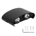 LED Wall Lamp Waterproof Modern Sconce Light Indoor Outdoor Decoration 90‑265V 4W Black Shell Warm Light
