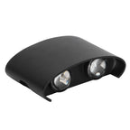 LED Wall Lamp Waterproof Modern Sconce Light Indoor Outdoor Decoration 90‑265V 4W Black Shell Warm Light