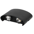 LED Wall Lamp Waterproof Modern Sconce Light Indoor Outdoor Decoration 90‑265V 4W Black Shell Warm Light