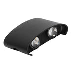 LED Wall Lamp Waterproof Modern Sconce Light Indoor Outdoor Decoration 90‑265V 4W Black Shell Warm Light