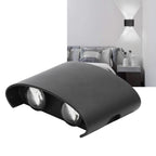 LED Wall Lamp Waterproof Modern Sconce Light Indoor Outdoor Decoration 90‑265V 4W Black Shell Warm Light