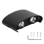 LED Wall Lamp Waterproof Modern Sconce Light Indoor Outdoor Decoration 90‑265V 4W Black Shell White Light