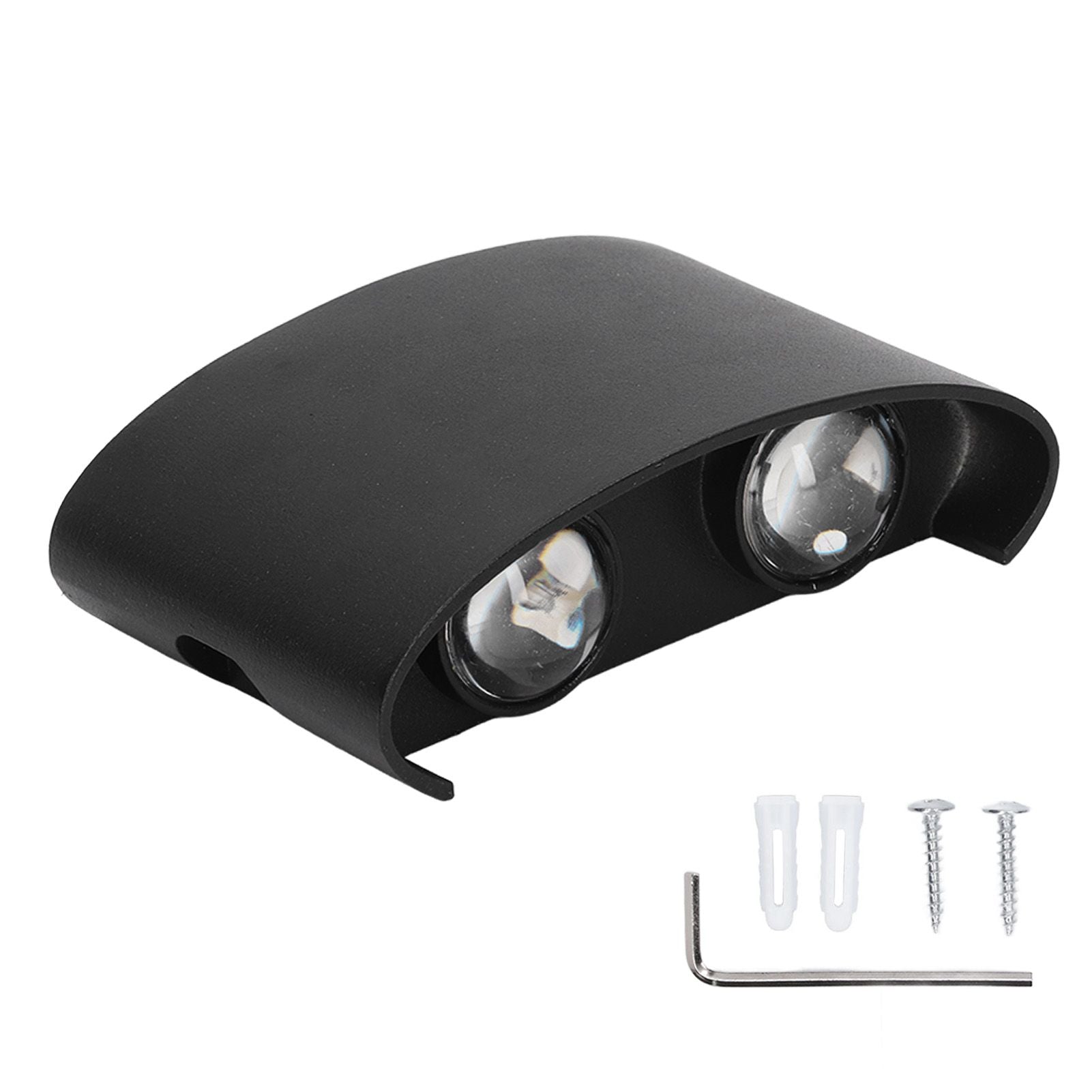 LED Wall Lamp Waterproof Modern Sconce Light Indoor Outdoor Decoration 90‑265V 4W Black Shell White Light
