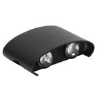 LED Wall Lamp Waterproof Modern Sconce Light Indoor Outdoor Decoration 90‑265V 4W Black Shell White Light