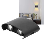 LED Wall Lamp Waterproof Modern Sconce Light Indoor Outdoor Decoration 90‑265V 4W Black Shell White Light