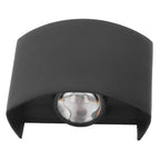 LED Wall Light Waterproof Decorative Aluminum Alloy Black Wall Sconce Lamp for Outdoor 110‑265V Warm Light