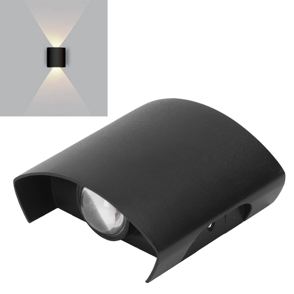 LED Wall Light Waterproof Decorative Aluminum Alloy Black Wall Sconce Lamp for Outdoor 110‑265V Warm Light