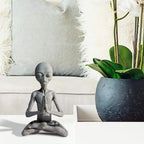 Garden Art Sculpture Meditating Statue Extraterrestrial Figurines for Indoor Outdoor Home Office Garden Lawn Decor
