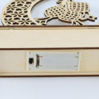LED Eid Ramadan Hollow Decorations Openwork Carving Wooden Light Durable Table Light Crafts