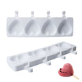 4 Cavities Ice Cream Mold Silicone Popsicle Mold Homemade Heart Shaped Paw Ice Cream Mold for DIY Popsicle Cake Jelly