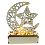 Ramadan Moon Shaped LED Light Muslim Ramadan Decoration Table Lamp for Home Festival Party Decoration