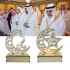 Ramadan Moon Shaped LED Light Muslim Ramadan Decoration Table Lamp for Home Festival Party Decoration