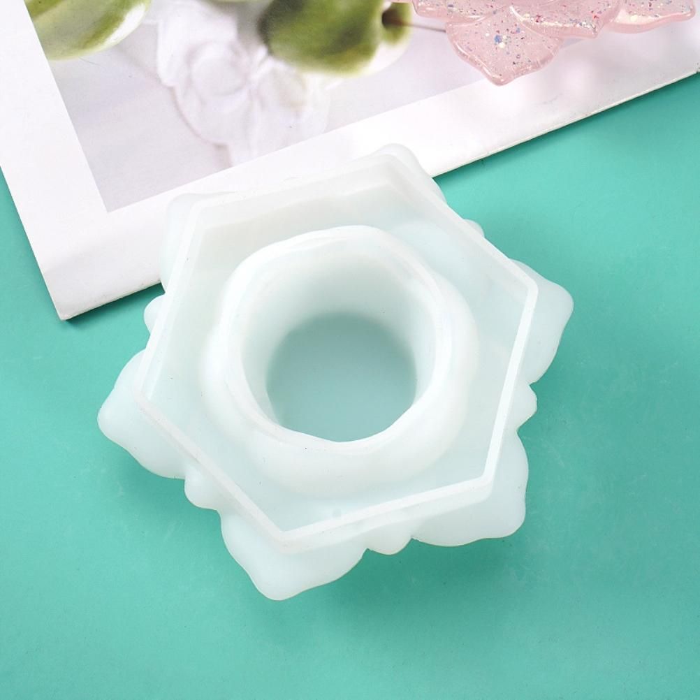 Flower Resin Mold Candle Holder Mold Silicone Mold for DIY Jewelry Box Candy Box Home Table Decor