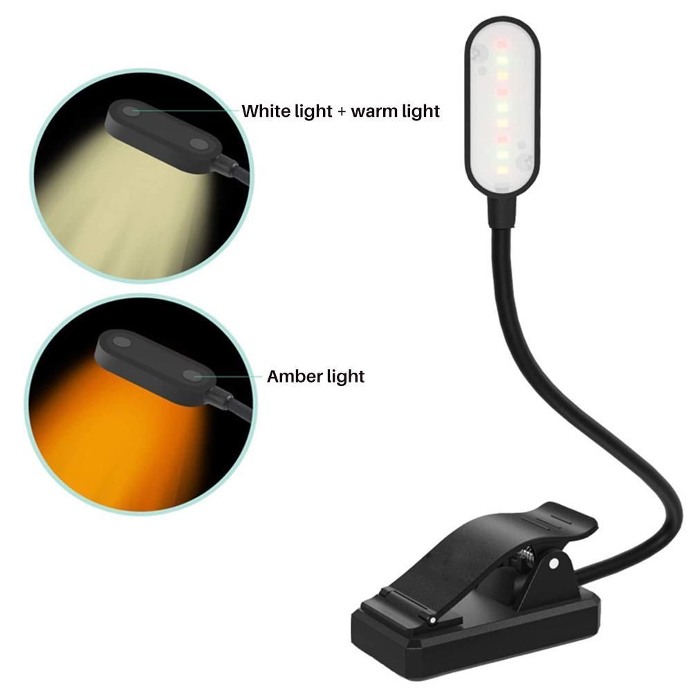 9 LEDs Clip On Book Light USB Rechargeable Reading Light with 3 Adjustable Brightness Levels Long Lasting Lightweight Light