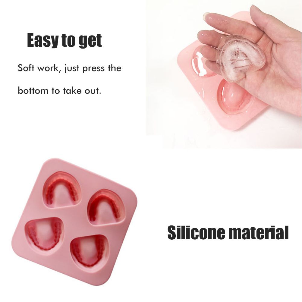 Ice Cube Tray Teeth Shaped Silicone Ice Mold Denture Ice Trays Funny Gag Gift for Dentist Party Favor