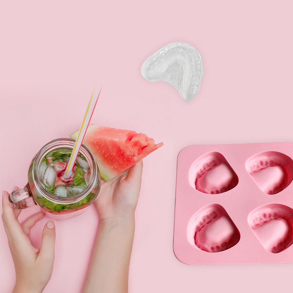 Ice Cube Tray Teeth Shaped Silicone Ice Mold Denture Ice Trays Funny Gag Gift for Dentist Party Favor