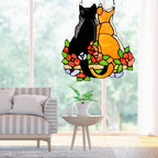 Stained Glass Cats Window Panel Stained Suncatcher Hanging Ornaments Home Decoration