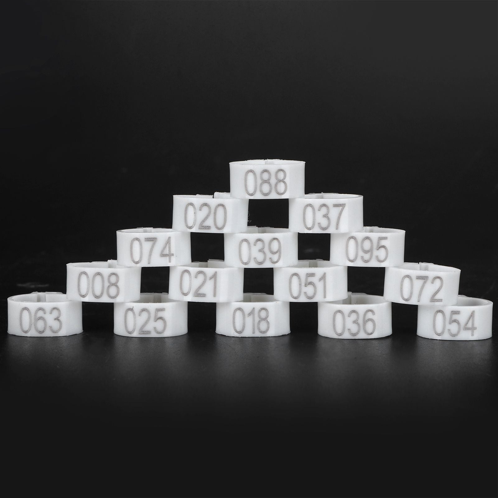 001-100 Numbered Bird Foot Ring Reusable Pigeons Identify Clip Poultry AccessoryWhite