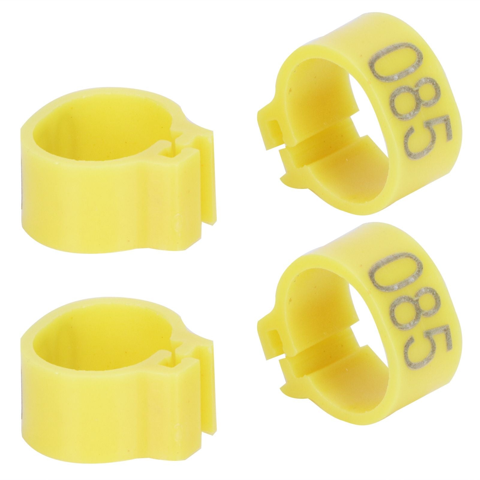 100Pcs Bird Foot Rings Bands 10mm 001-100 Numbered Pigeons Identify Clip Poultry SupplyYellow
