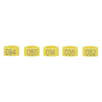 100Pcs Bird Foot Rings Bands 10mm 001-100 Numbered Pigeons Identify Clip Poultry SupplyYellow