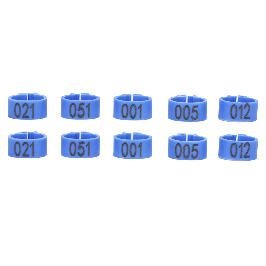 100Pcs Bird Foot Rings Bands 10mm 001-100 Numbered Pigeons Identify Clip Poultry SupplyBlue