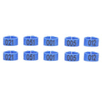 100Pcs Bird Foot Rings Bands 10mm 001-100 Numbered Pigeons Identify Clip Poultry SupplyBlue