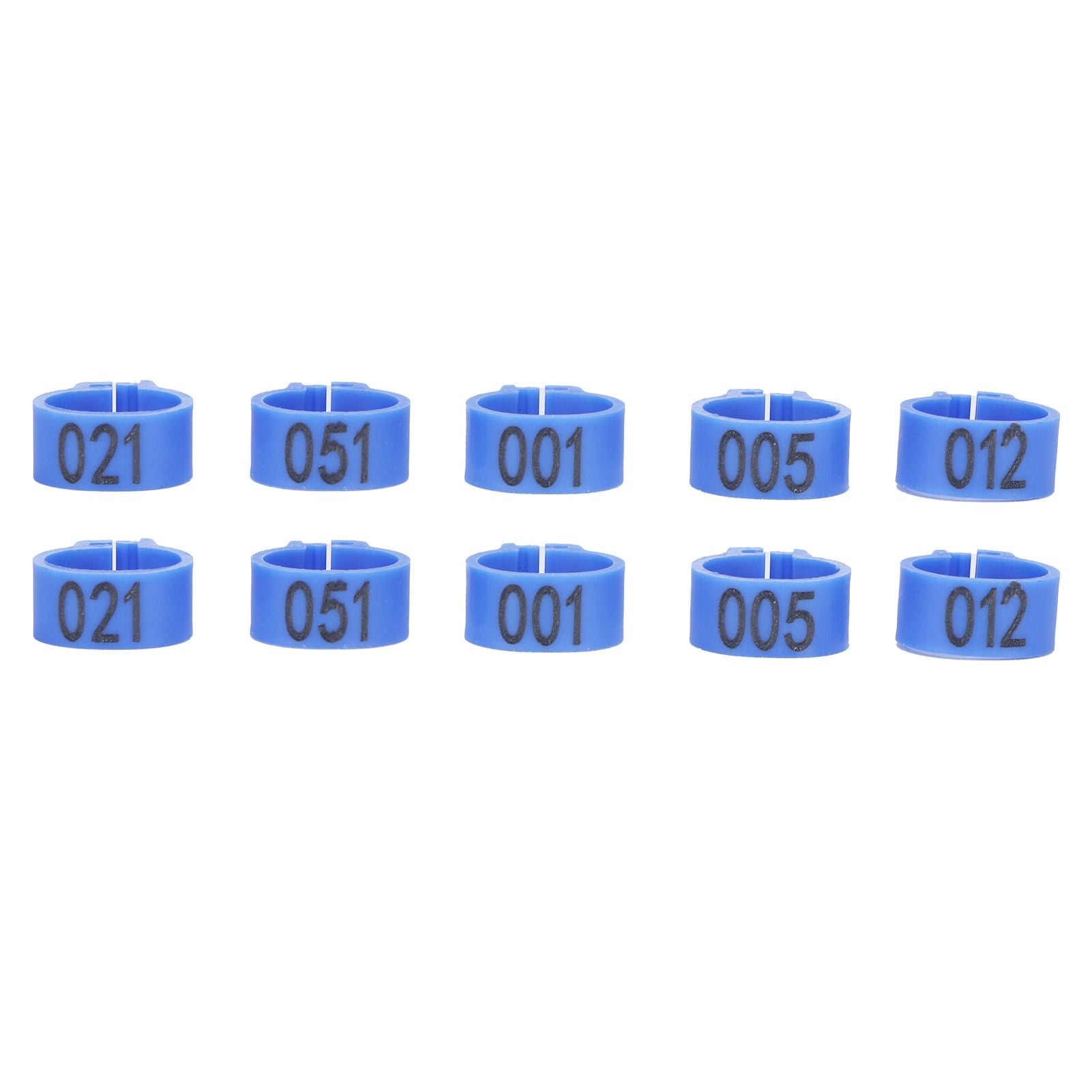 100Pcs Bird Foot Rings Bands 10mm 001-100 Numbered Pigeons Identify Clip Poultry SupplyBlue