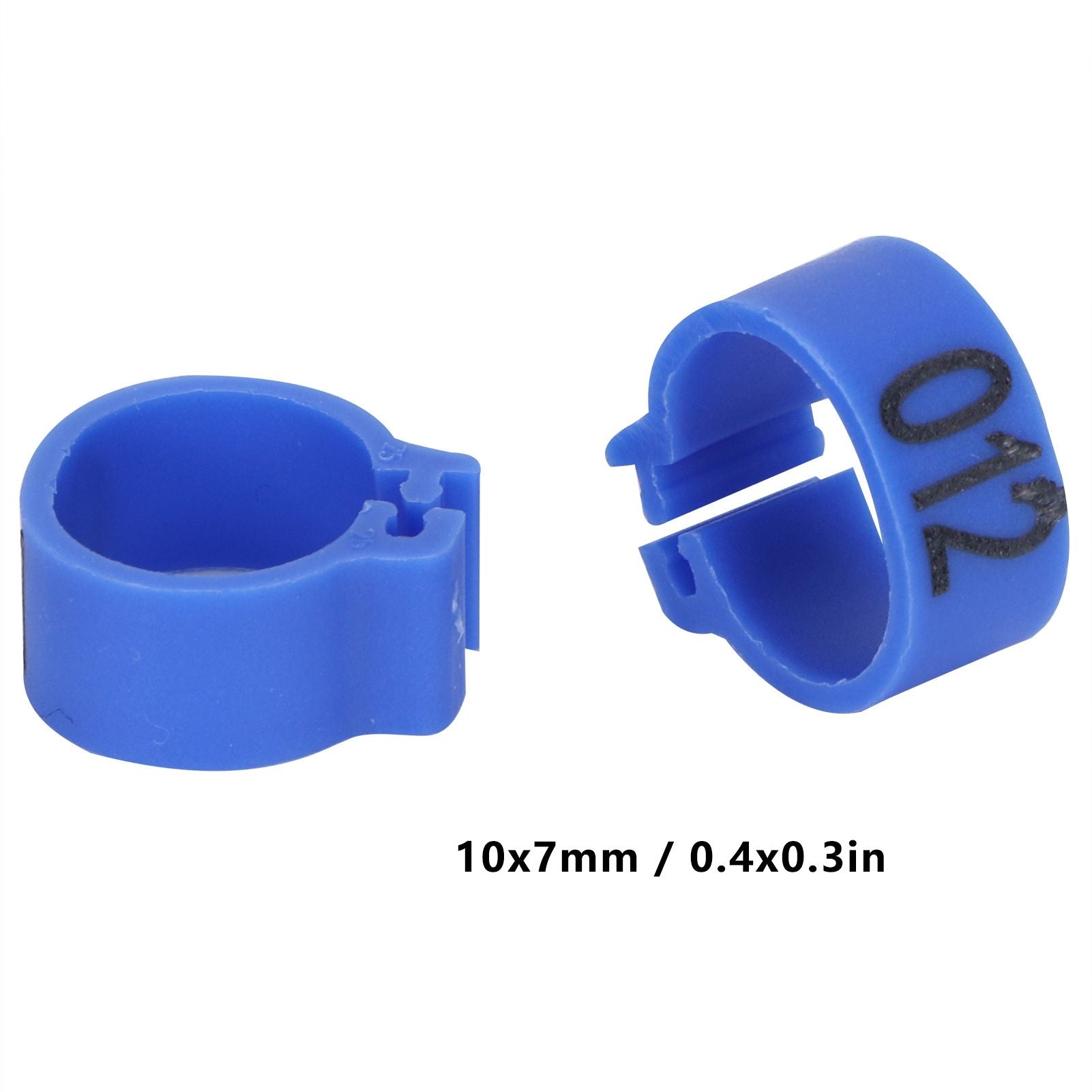 100Pcs Bird Foot Rings Bands 10mm 001-100 Numbered Pigeons Identify Clip Poultry SupplyBlue