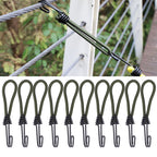 10pcs Tent Elastic Rope with Hook Camping Tent Fixation Elastic Rope Accessories