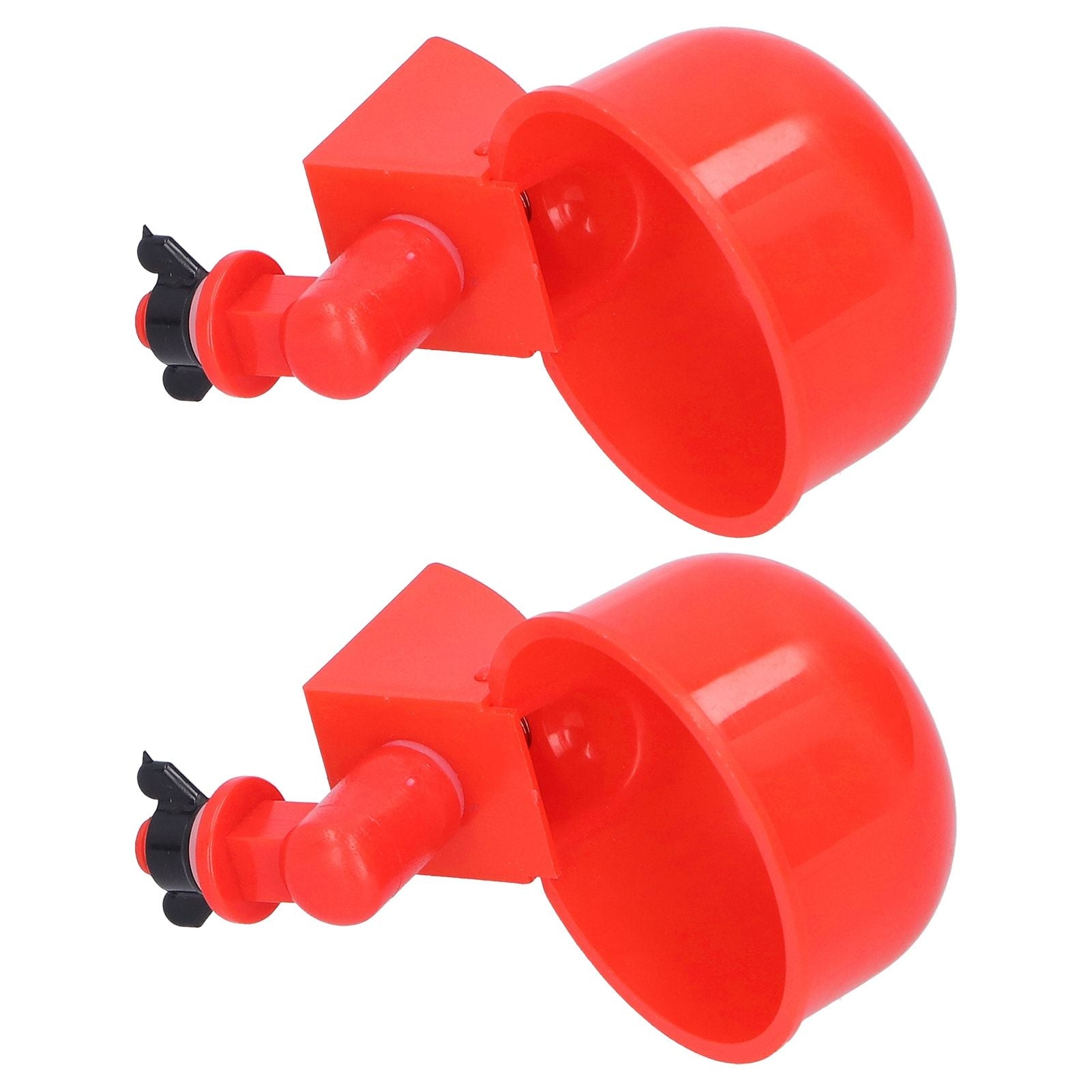 2pcs Automatic Chicken Water Cup Red Plastic Drinking Bowl for Poultry Pigeon Bird