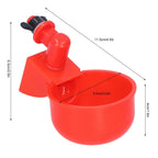 2pcs Automatic Chicken Water Cup Red Plastic Drinking Bowl for Poultry Pigeon Bird