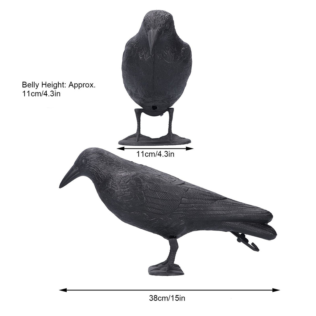 Simulation Plastic Crow Statue Hunting Bait Decoys Tool for Outdoor Garden Decoration