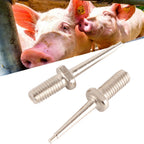 2Pcs Ear Tag Needle Stainless Steel Ear Tag Applicator Pliers Pin Nail for Cattle Pigs Sheep