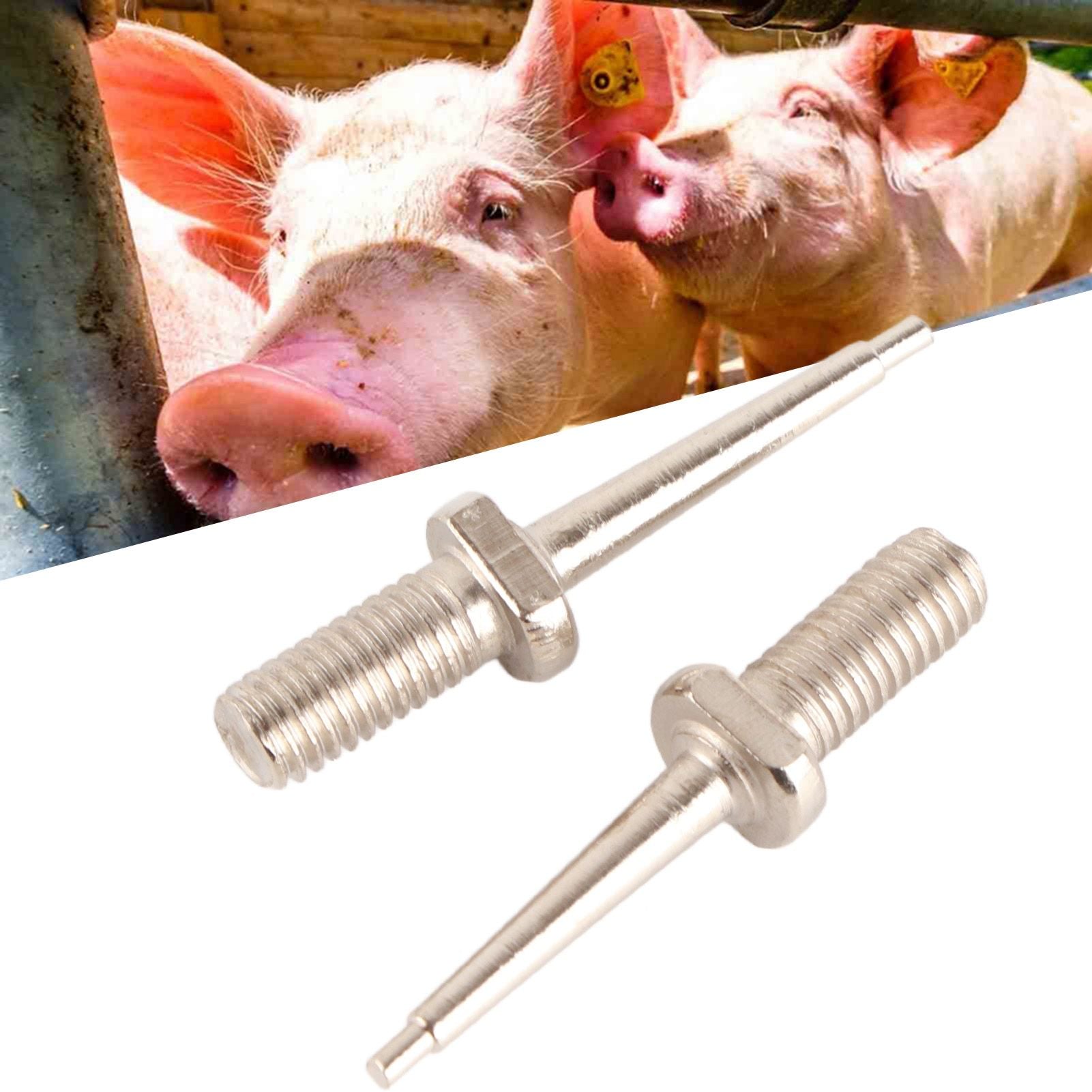 2Pcs Ear Tag Needle Stainless Steel Ear Tag Applicator Pliers Pin Nail for Cattle Pigs Sheep