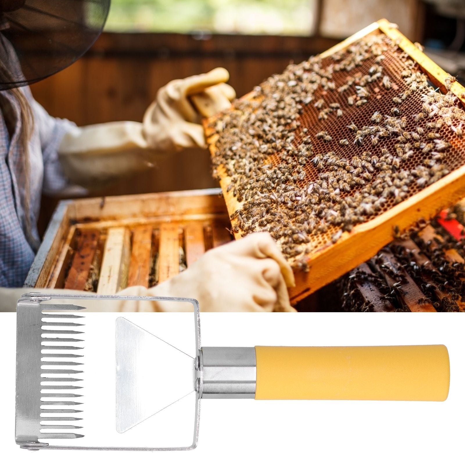 Stainless Steel Uncapping Fork Beekeeping Honey Fork Scraper Shovel Tool Apiculture Supplies