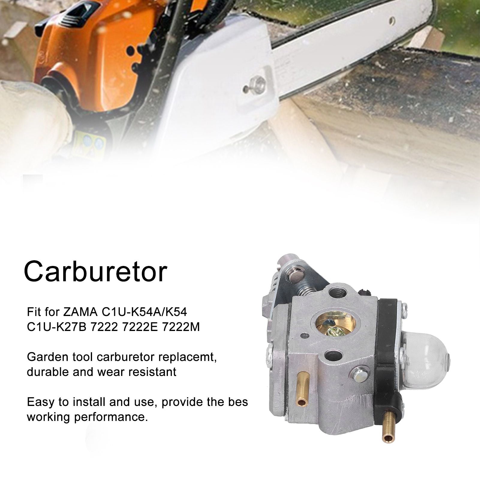 Garden Tool Carburetor Fuel Line Kit Fit for ZAMA C1U-K54A/K54 C1U-K27B 7222 7222E 7222M