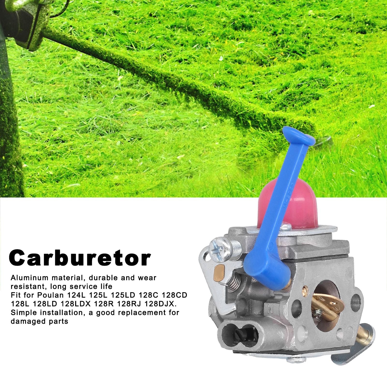 Carburetor Air Filter Fuel Line Fuel Filter Kit Assembly Fit for Poulan 124L 125L 125LD 128C