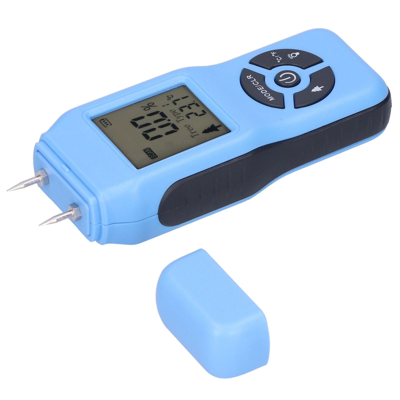 Digital Moisture Tester Portable Hand Held LCD Wood Timber Humidity Detector Accessory(Blue )