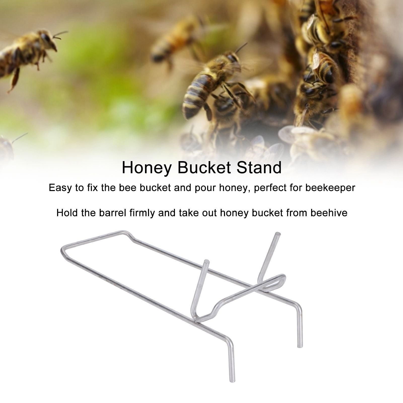 Bee Honey Bucket Stand Holder Stainless Steel Pouring Rack Beekeeping Accessories