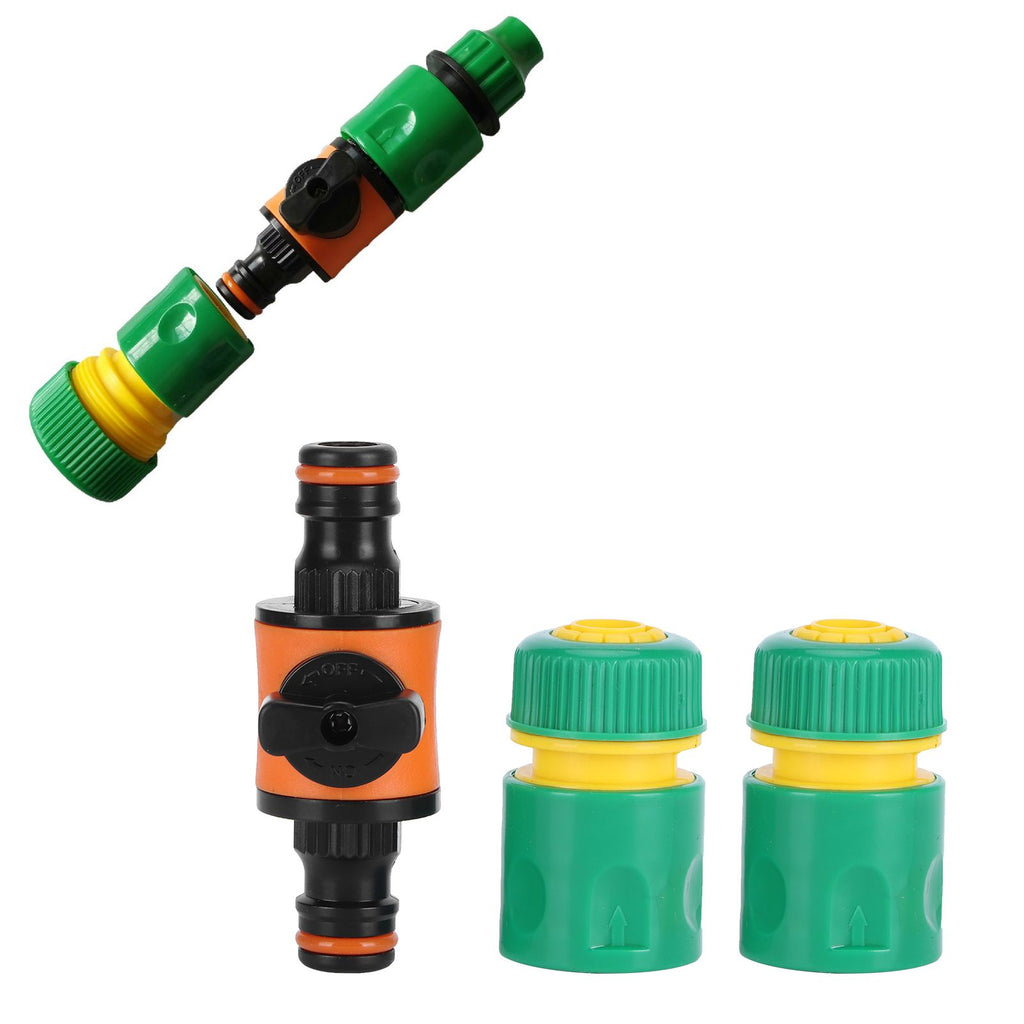 3PCS /Set American Type On/Off Ball Valve Garden Hose Quick Connectors Hose Repair KitG1/2