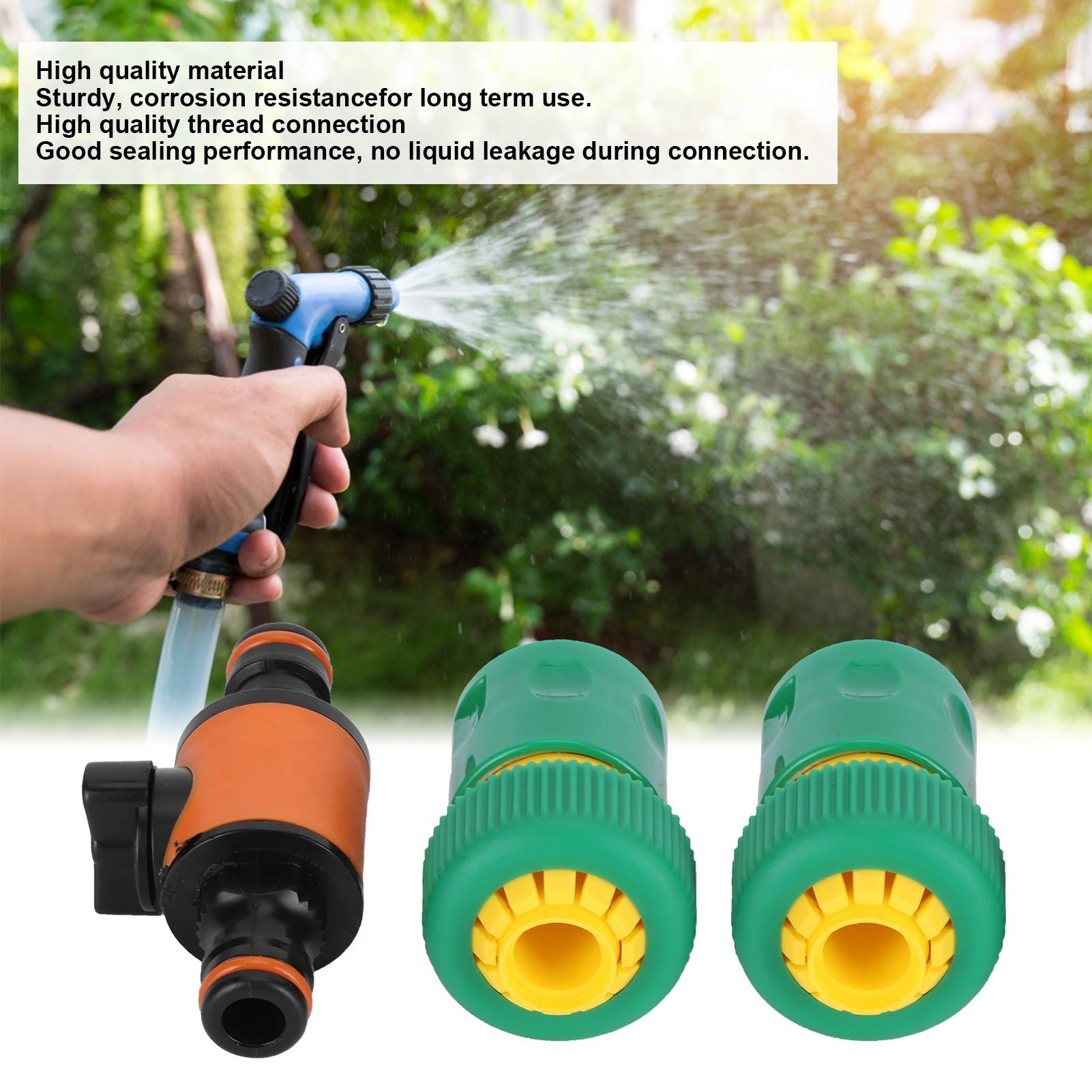 3PCS /Set American Type On/Off Ball Valve Garden Hose Quick Connectors Hose Repair KitG3/4