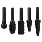 5PCs set Wood Carving File Rasp Woodworking Special Shaped Rotating Embossed Grinding Head