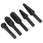 5PCs set Wood Carving File Rasp Woodworking Special Shaped Rotating Embossed Grinding Head